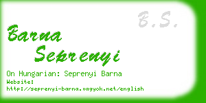 barna seprenyi business card